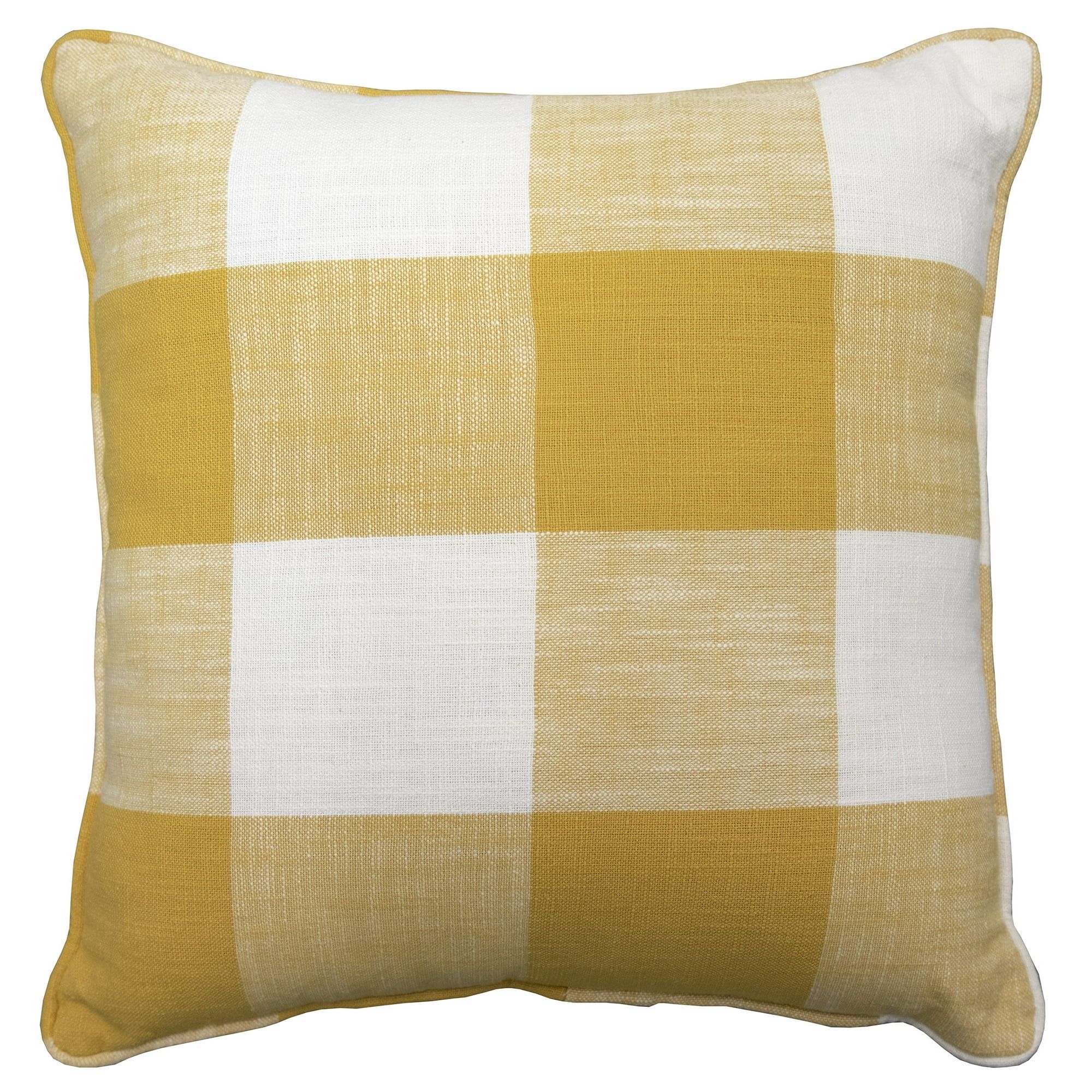 Mainstays Decorative Throw Pillow, Plaid, Square, Yellow, 18'' x 18'', 1Pack | Walmart (US)