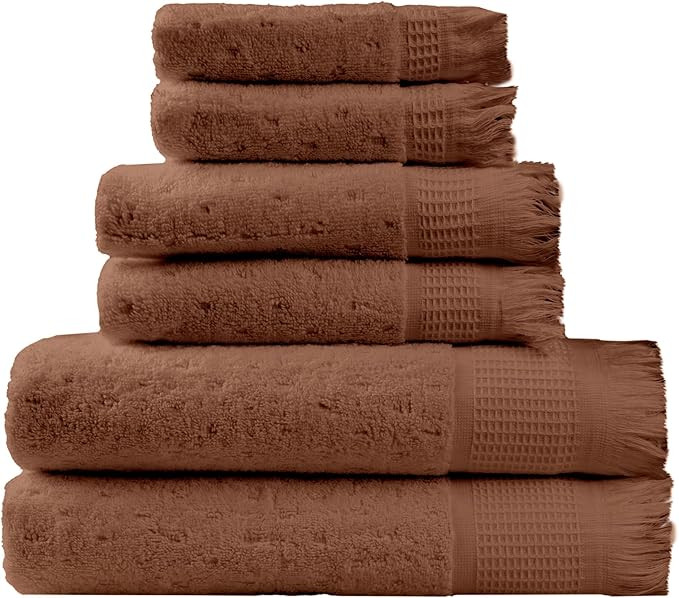SOFE H&L | NADIAS Luxury Turkish Cotton Towels Set of 6 (2 Bath Towels 2 Hand Towels 2 Wash Cloth... | Amazon (US)