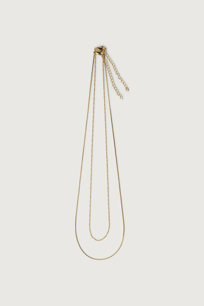 MINIMAL LAYERED CHAIN NECKLACE | OAK + FORT