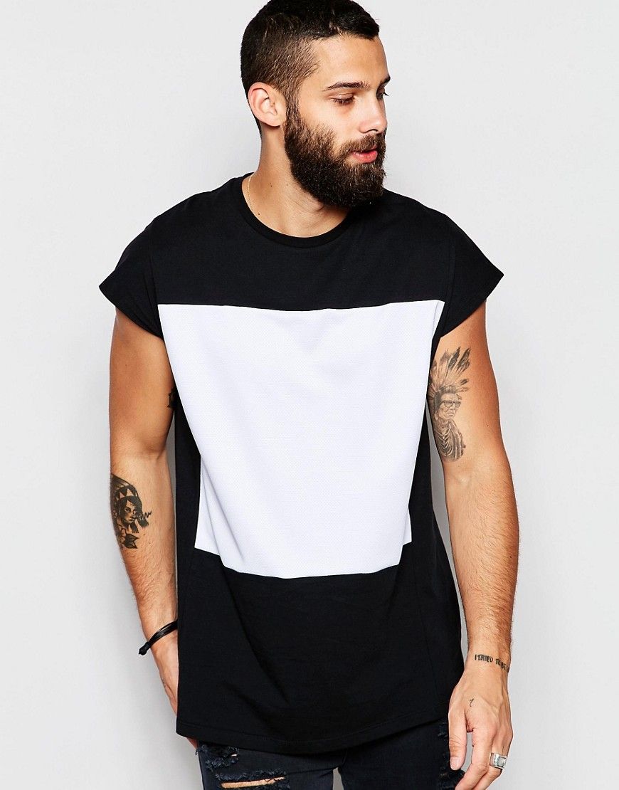 ASOS Oversized Sleeveless T-Shirt With Mesh Panel | ASOS UK