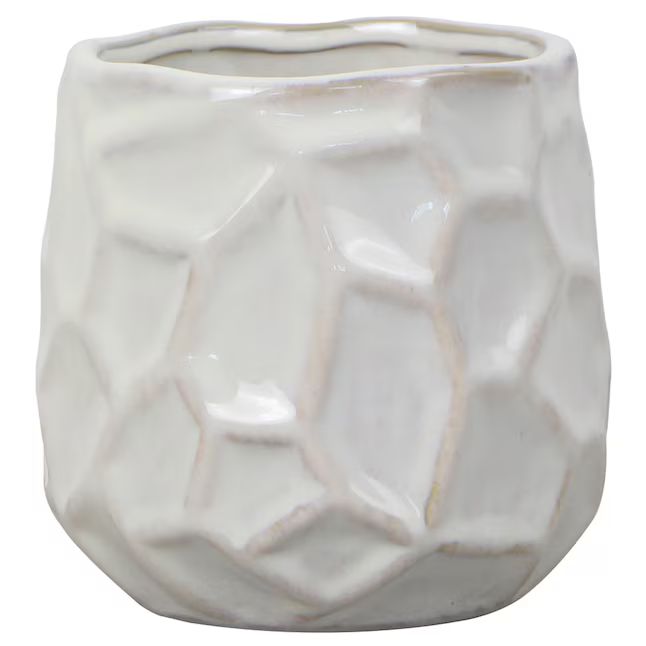 allen + roth 5.314-in W x 5.1181-in H White Ceramic Indoor Planter | Lowe's