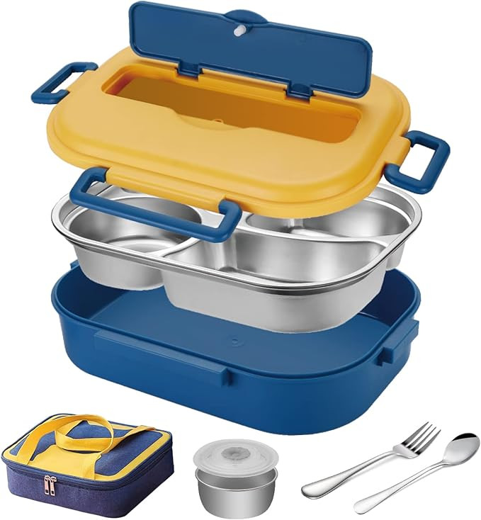 Bento Lunch Box for Adults - Tirgo 1500 ML Leak-Proof 5-Compartment Food Storage Containers with Ins | Amazon (US)