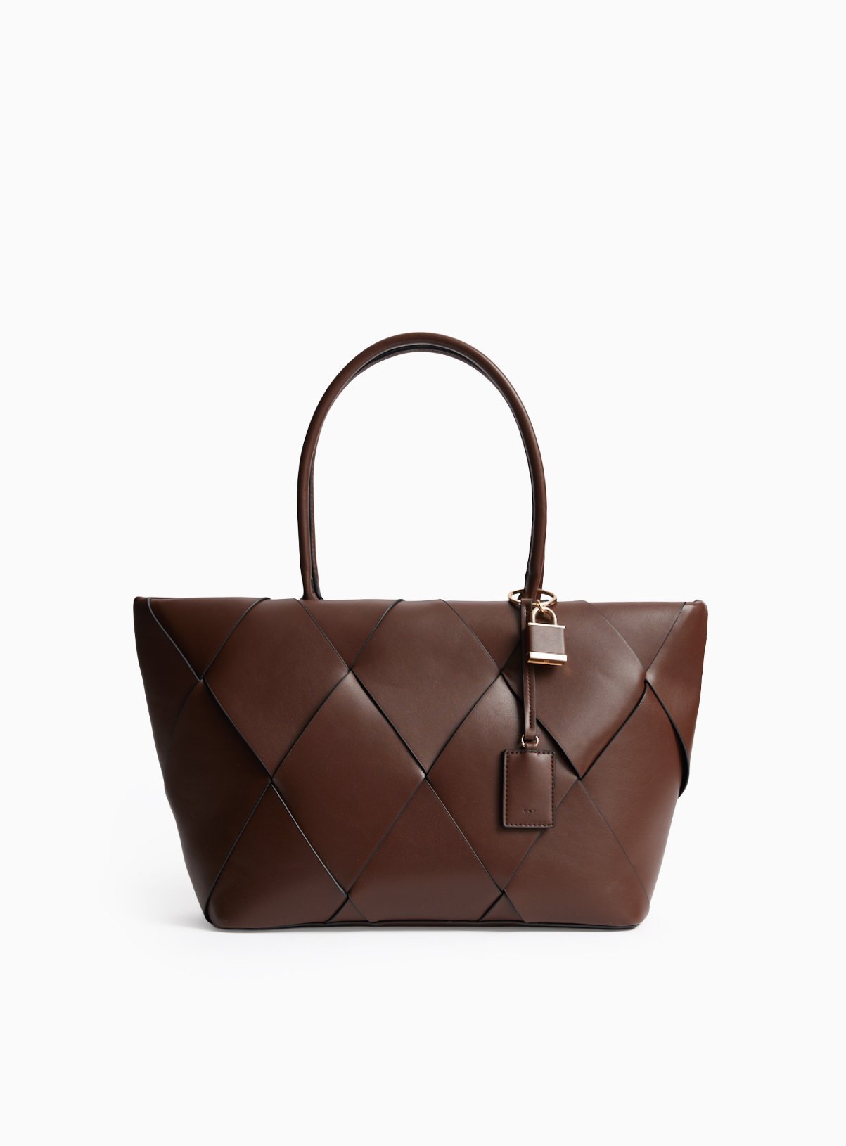 Dark Brown Weave Shopper Bag One Size | Tu Clothing