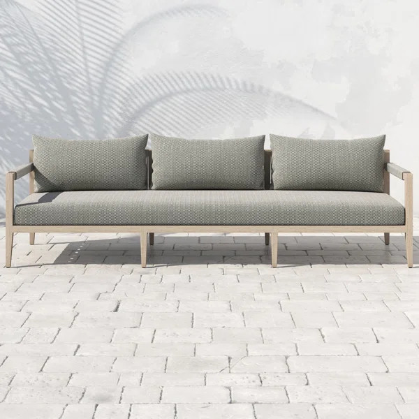 Cremont 93'' Teak Outdoor Patio Sofa | Wayfair North America