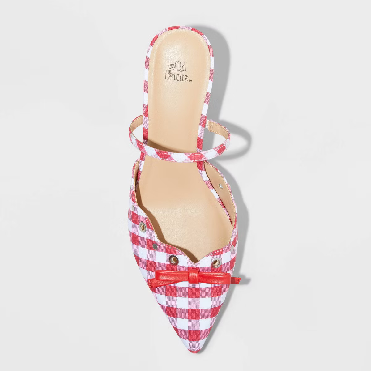 Women's Lysandra Gingham Eyelet Kitten Heels - Wild Fable™ Red | Target