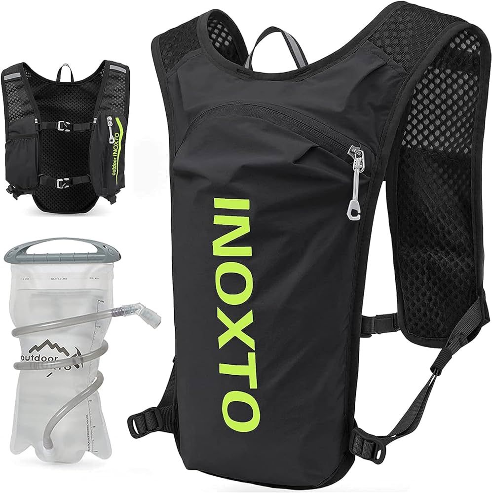 INOXTO Running Hydration Vest Backpack,Lightweight Insulated Pack with 1.5L Water Bladder Bag Day... | Amazon (US)