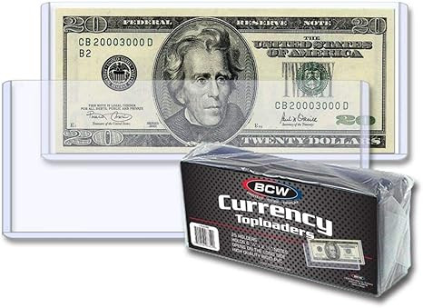 BCW Currency Topload Holder for Regular Bills, Clear, 25-Count | Amazon (US)