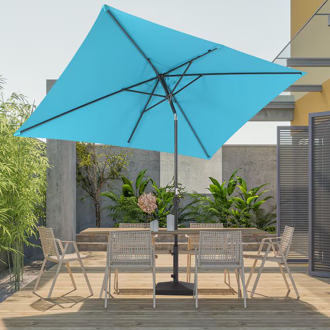 Sonkuki 10-ft Push-button Tilt Market Patio Umbrella | Lowe's