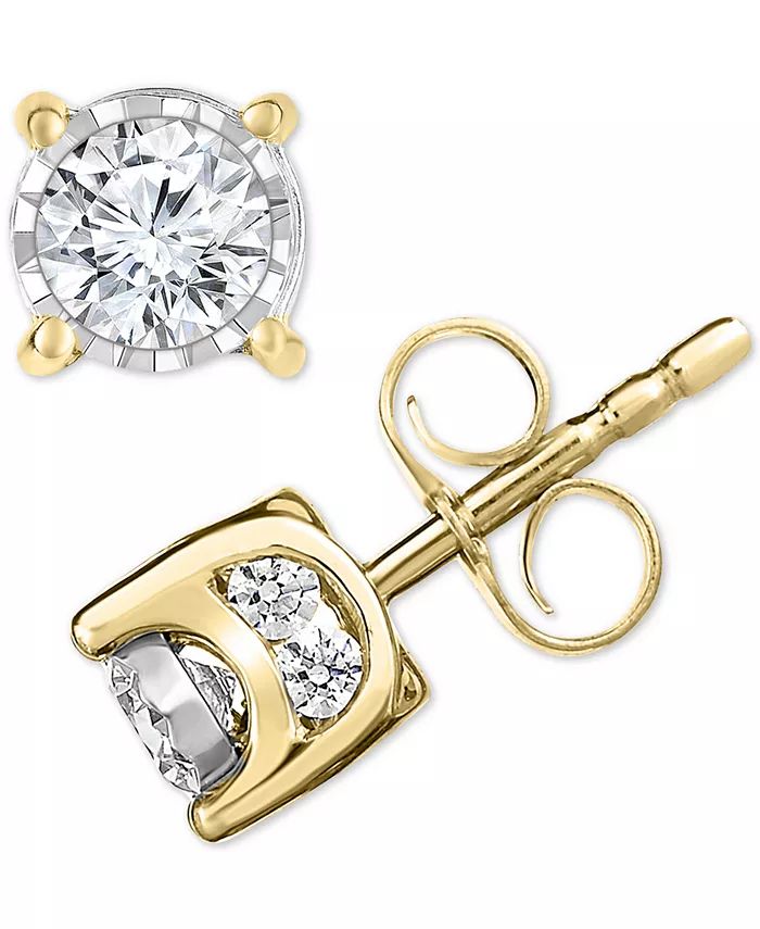 TruMiracle Diamond Stud Earrings (1/2 ct. t.w.) in 14k Gold - Macy's | Macy's