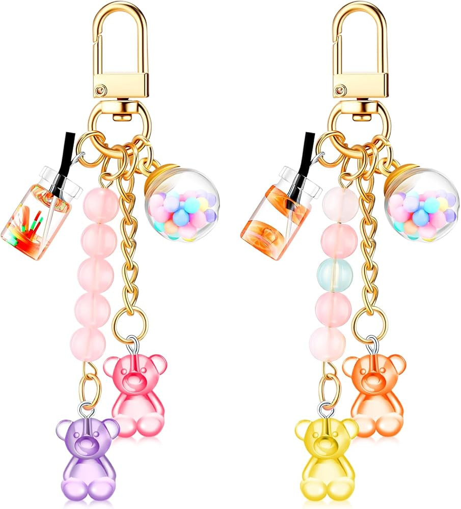 Ecally Cute Resin Bear Keychain Macaron Bear Keychains Candy Pendant Jewelry Gift Bag Key Ring Ac... | Amazon (US)