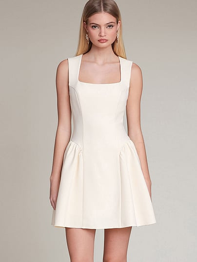 Avec Les Filles Sculpted Flounce Mini Dress, Yellow, 12 - Women's Dresses - Victoria's Secret | Victoria's Secret (US / CA )