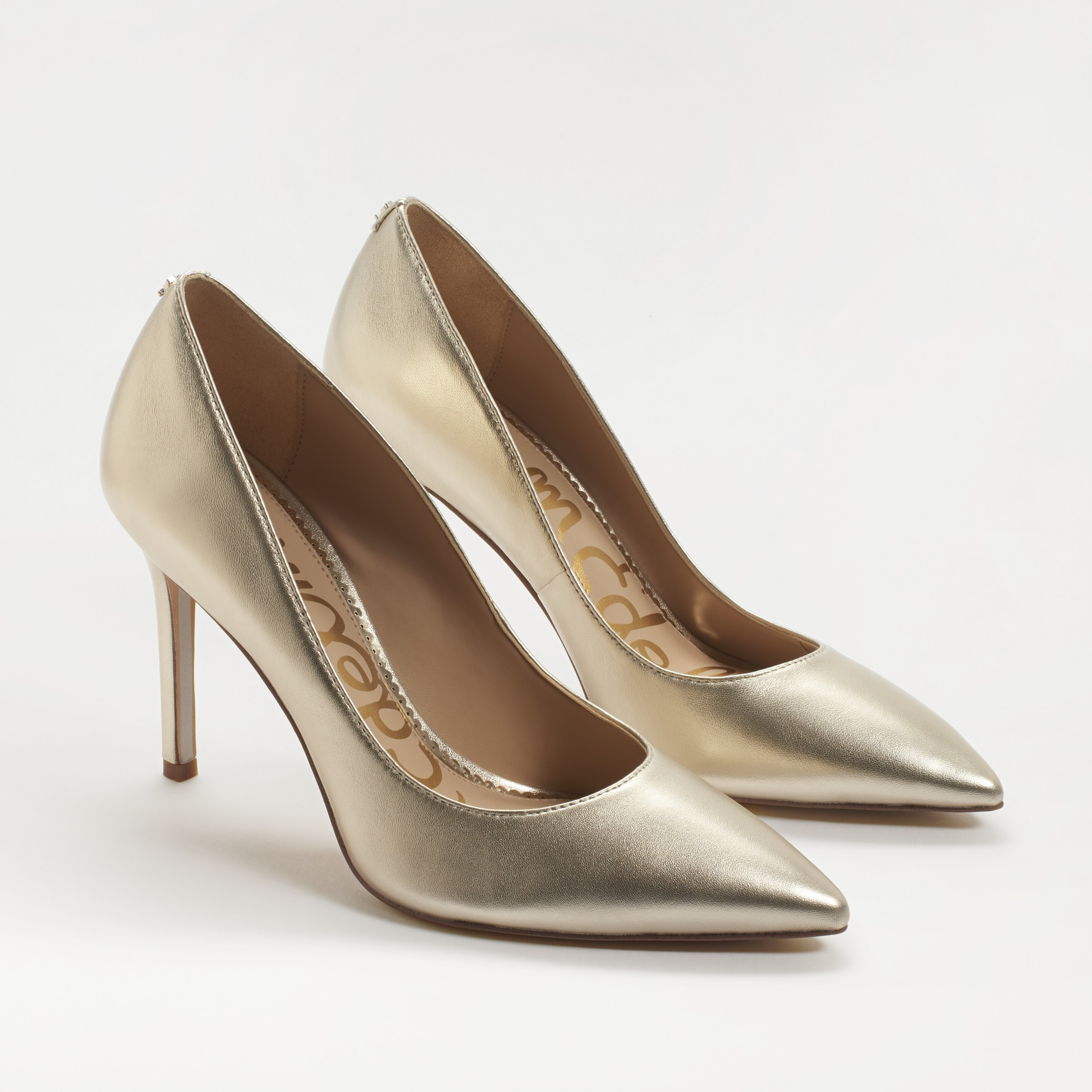 Sam Edelman Hazel Pointed Toe Pump Light Gold Leather | Sam Edelman