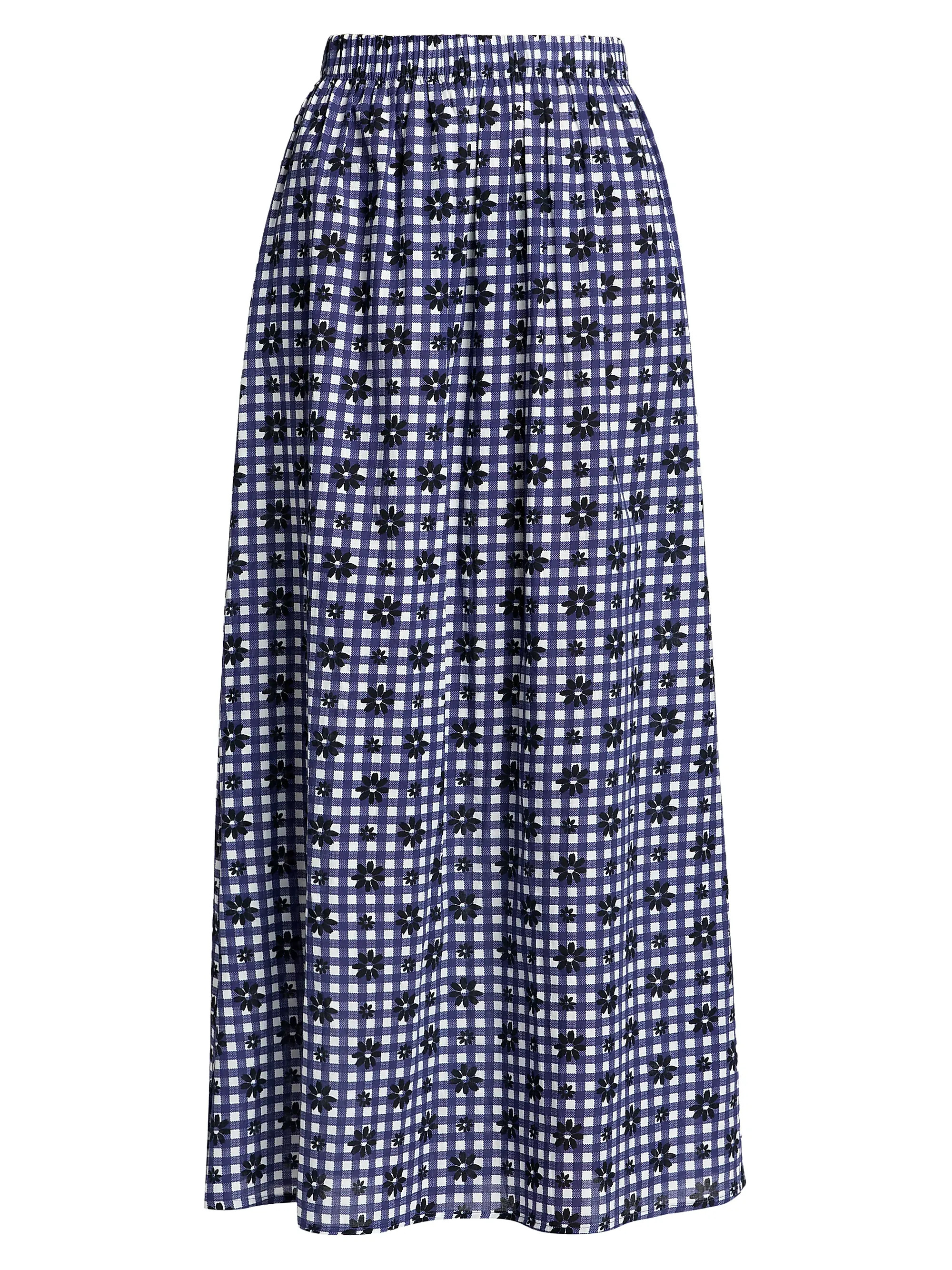 Jewel Floral/Gingham Cotton A-Line Maxi Skirt | Saks Fifth Avenue