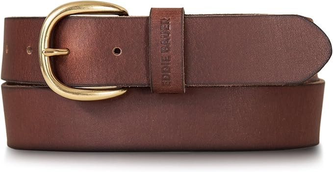 Eddie Bauer Women's Casual Leather Belts with Durable Metal Buckle | Amazon (US)