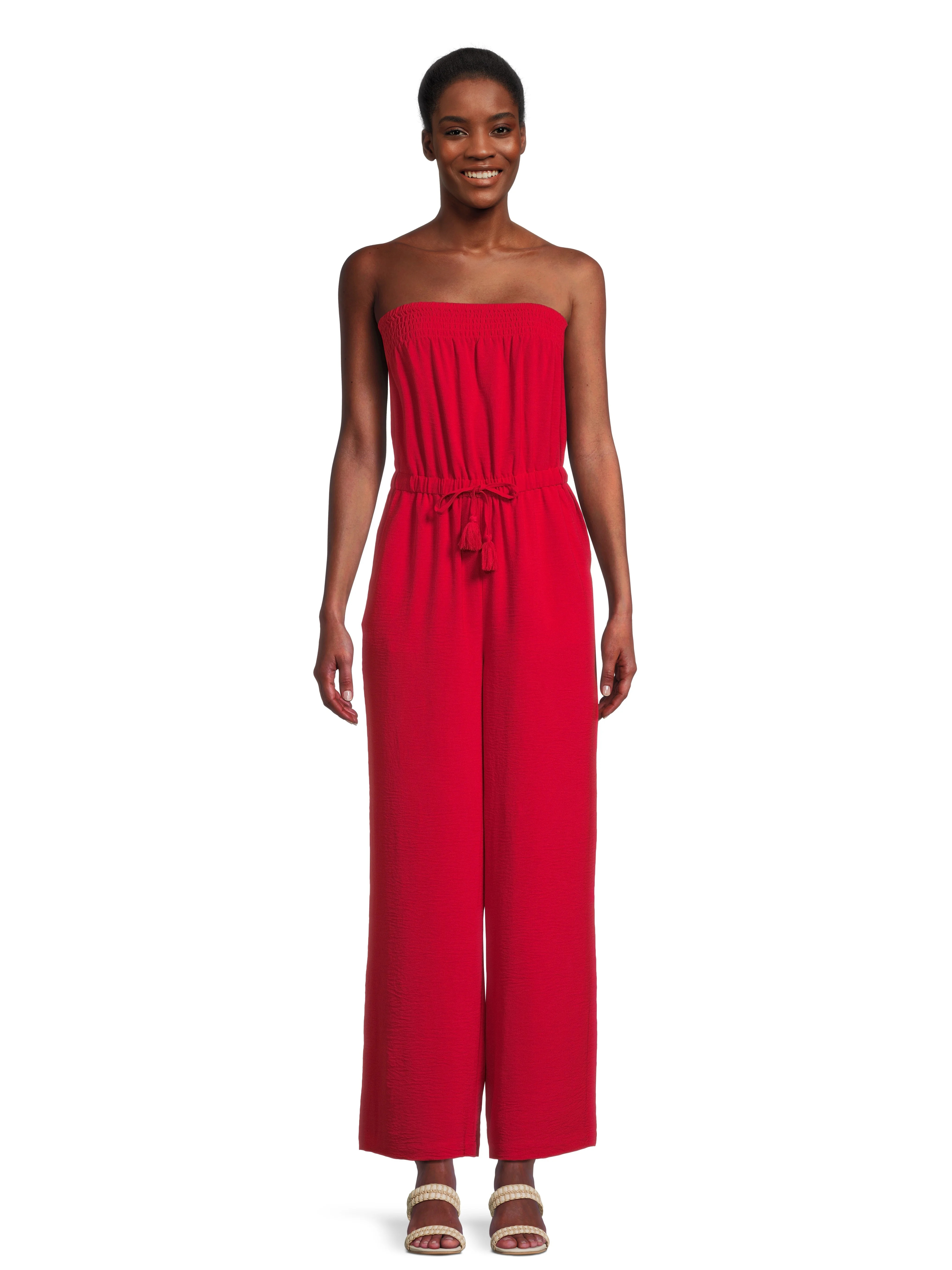 No Boundaries Juniors’ Tube Jumpsuit, 29” Inseam, Sizes XS-XXXL | Walmart (US)
