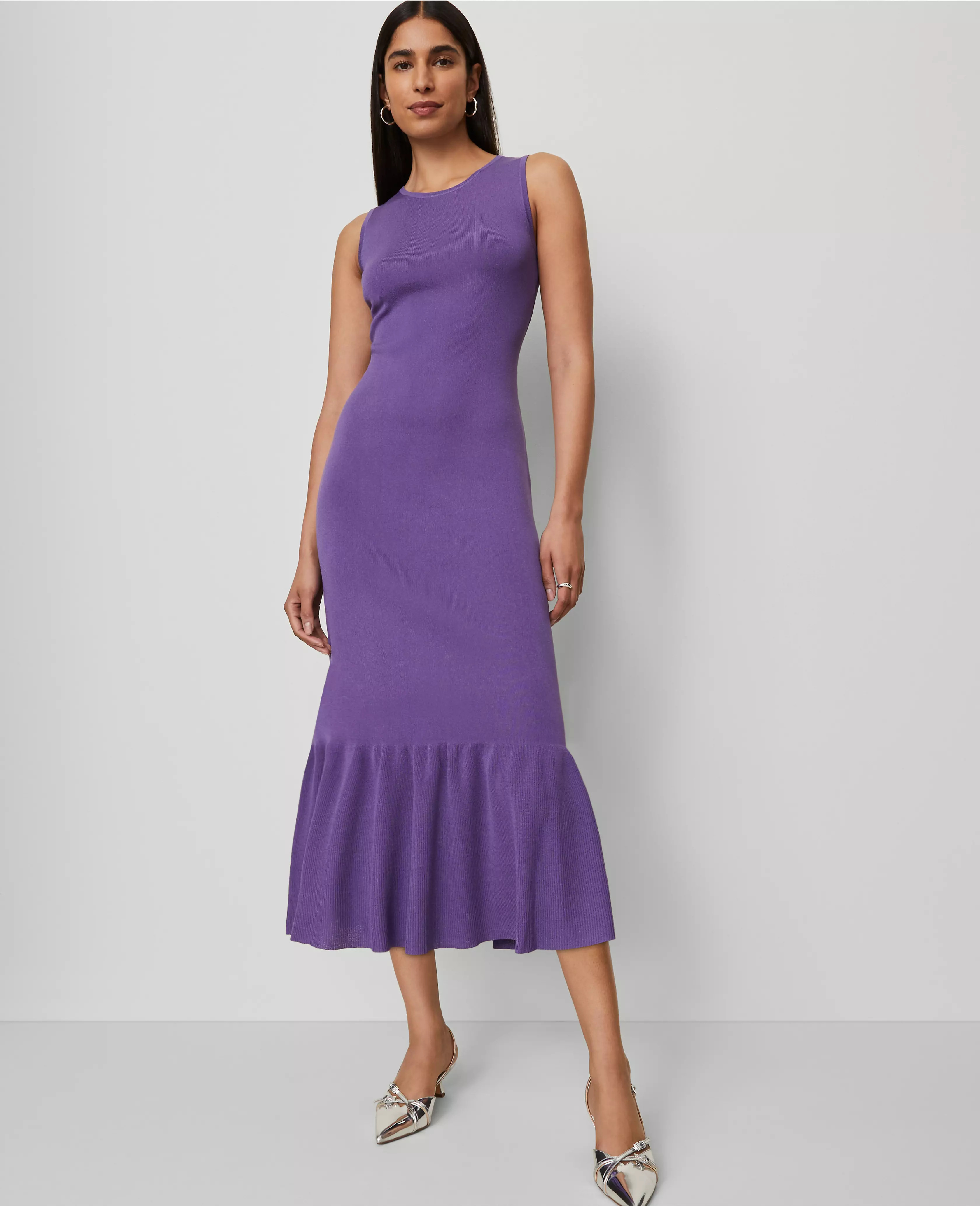 Ruffle Hem Sweater Dress | Ann Taylor