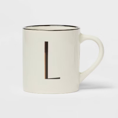 16oz Stoneware Monogram Mug Ivory - Threshold™ | Target