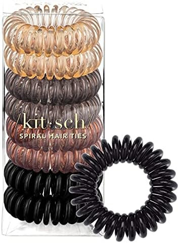Kitsch Spiral Hair Ties, Coil Hair Ties, Phone Cord Hair Ties, Ponytail Hair Coils No Crease, Hea... | Amazon (US)