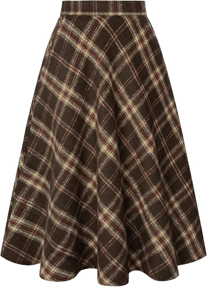Belle Poque Plaid Skirt, Midi Length | Amazon (US)