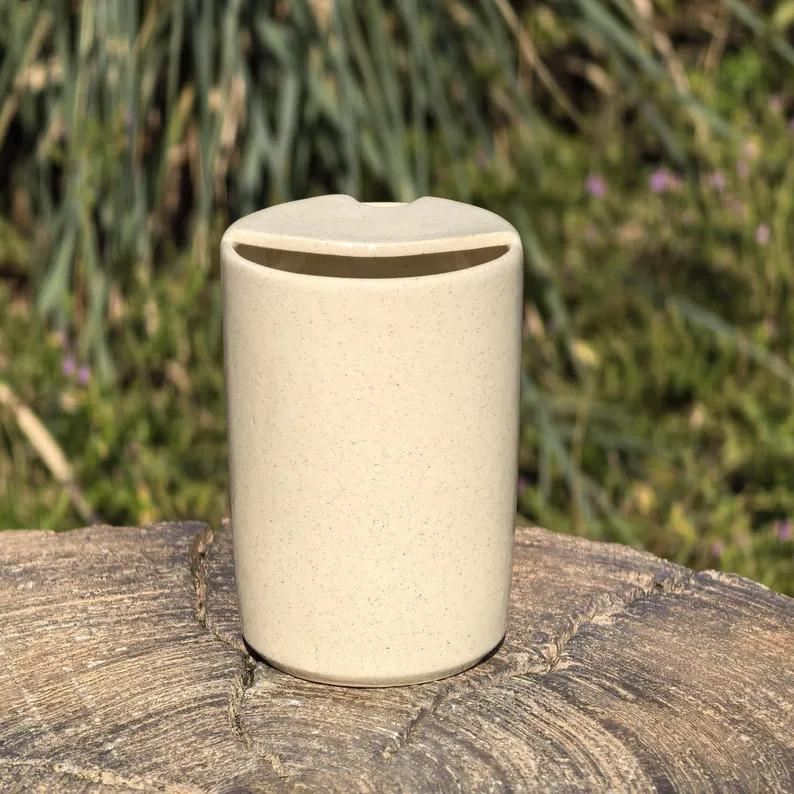 Custom Stamped Speckled Ceramic Travel Mug, Handmade Pottery Tumbler | Etsy (Global)