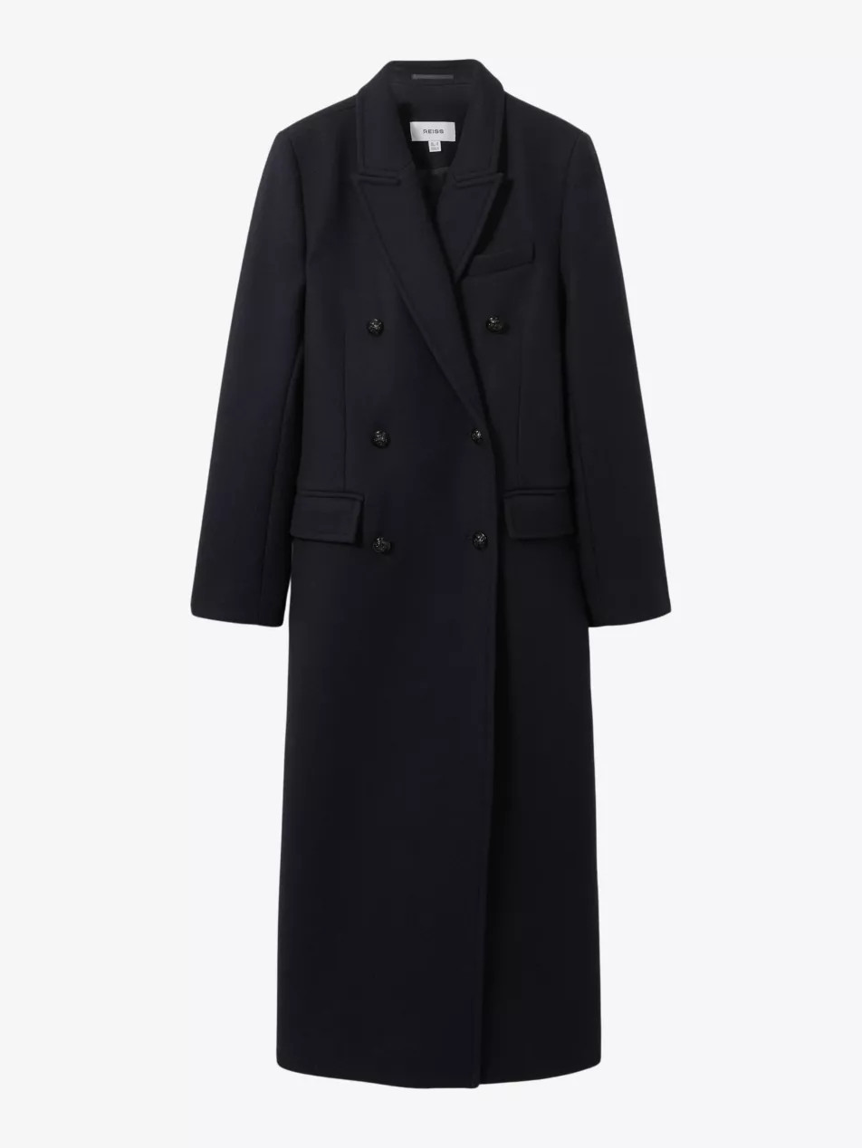 Florence lapel-collar double-breasted wool-blend coat | Selfridges