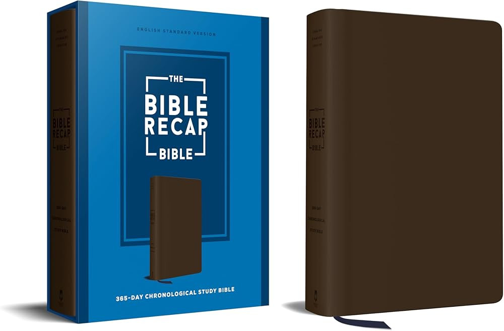 The Bible Recap 365-Day Chronological Study Bible: ESV Study Bible, Brown, Imitation Leather, a C... | Amazon (US)