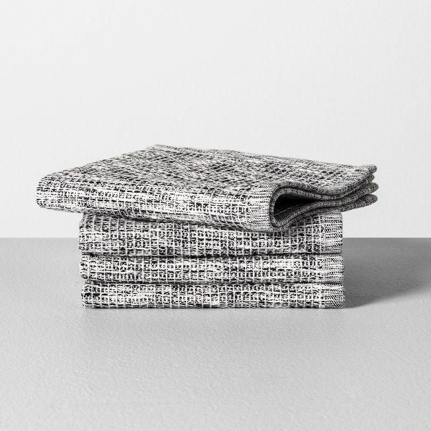 4pk Waffle Washcloth Set Black - Hearth & Hand™ with Magnolia | Target