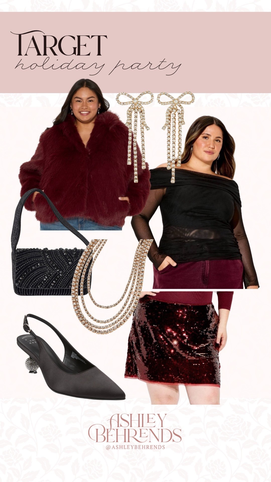 I am loving this burgundy and black outfit from Target. It’s absolutely perfect for a holiday party and so affordable. This color combination is gorgeous for the winter and I’m loving these dressy accessories. 
Target party outfit, holiday party outfit, Christmas party outfit 

#LTKHoliday #LTKPlusSize #LTKSeasonal