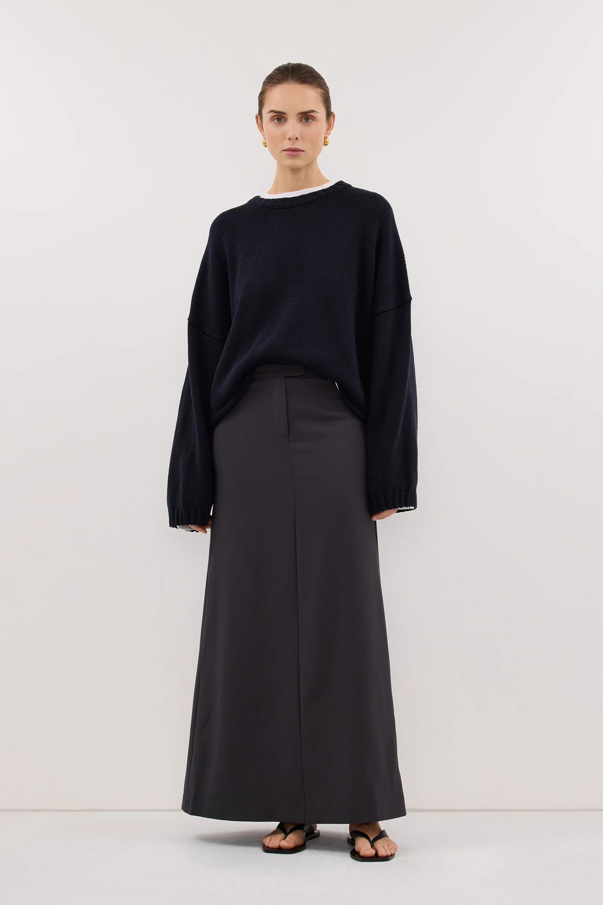 PARKER GREY TAILORED MAXI SKIRT | DISSH