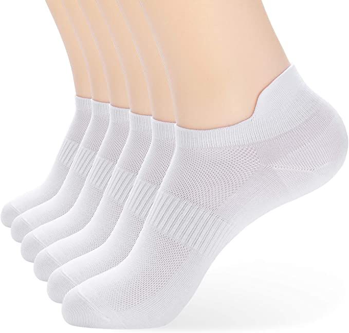 Women's Ankle Athletic Running Socks-Denisy White Soft Low Cut Sports Tab Socks Black for US Shoe... | Amazon (US)