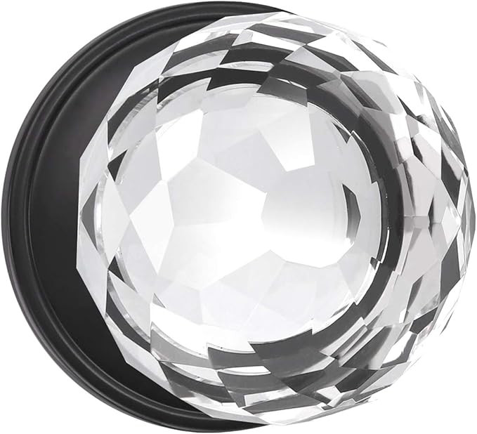 KNOBWELL 5 Pack Crystal Door Knobs Faceted Glass Door Knobs Matte Black Surface Mount Passage Hal... | Amazon (US)