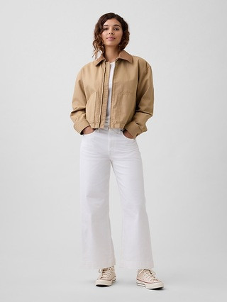 High Rise Wide-Leg Crop Jeans | Gap Factory