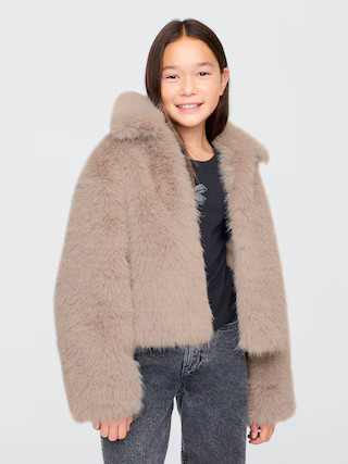 Kids Faux Fur Cropped Jacket | Gap (US)