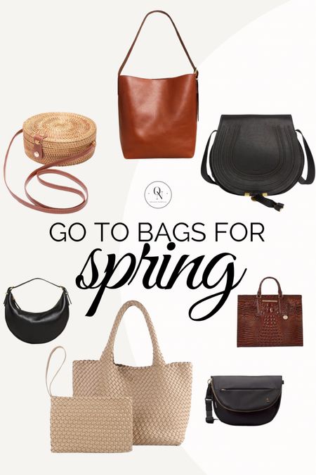 My go to purses for spring! I’ve become a purse swapper and it’s been so much fun to complete my spring outfits with a cute handbag. 

Here are the favorites purses in my closet for spring:
1. Amazon Rattan Round Purse
2. Madewell Cognac Leather Tote
3. Black Crossbody
4. Madewell Mini Black Leather Handbag
5. Amazon Large Woven tote in apricot
6. Brahmin Brown Leather Handbag
7. Lululemon Festival Crossbody Bag
8. Amazon straw clutch (not shown)

#LTKFestival