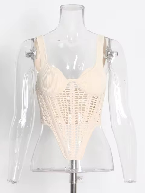 Twotwinstyle Sexy Hot Cut Out Solid Tank Tops For Women Square Collar Sleeveless Minimalist Tank ... | AliExpress (US)