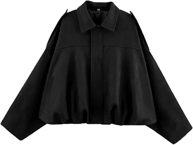 Womens Faux Suede Bomber Jacket Casual Lapel Pilot Cropped Coat Oversized Motorcycle Jackets 2025... | Amazon (US)