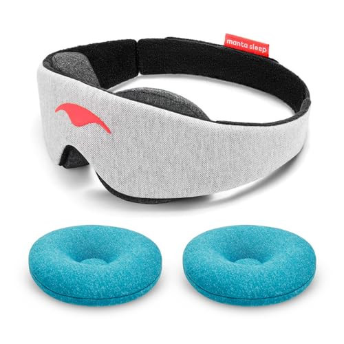 Manta Sleep Cooltherapy Bundle - Manta Sleep Mask + Manta Cool Eye Cups - 100% Total Blackout Eye Mask Paired with Cooling Therapy Eye Cups for Deep Rest, Migraines, Puffy Eyes & Sinus Relief | Amazon (US)