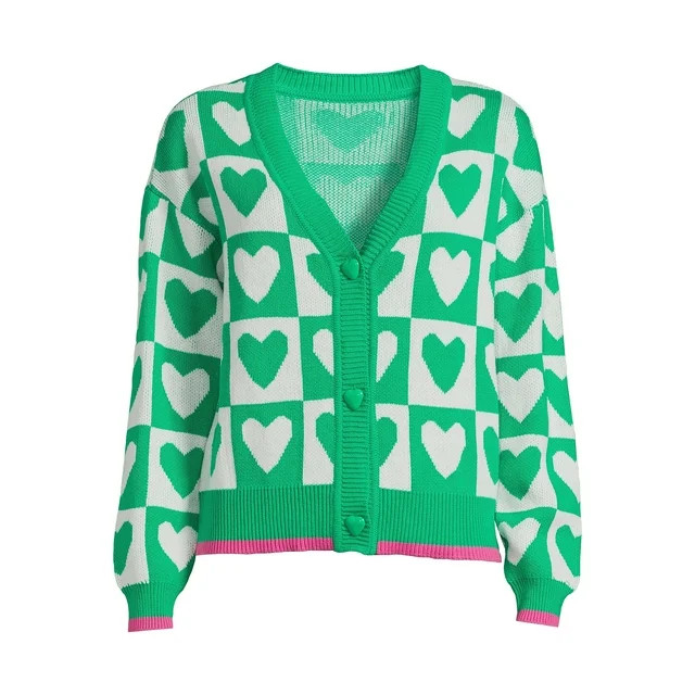 99 Jane Street Women's Long Sleeve V-Neck Button Front Cardigan | Walmart (US)