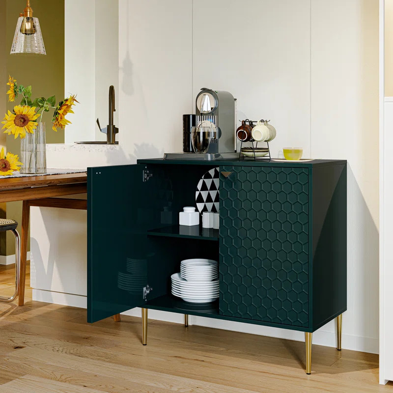 Bima 32'' Tall Stainless Steel 2 - Door Accent Cabinet | Wayfair North America