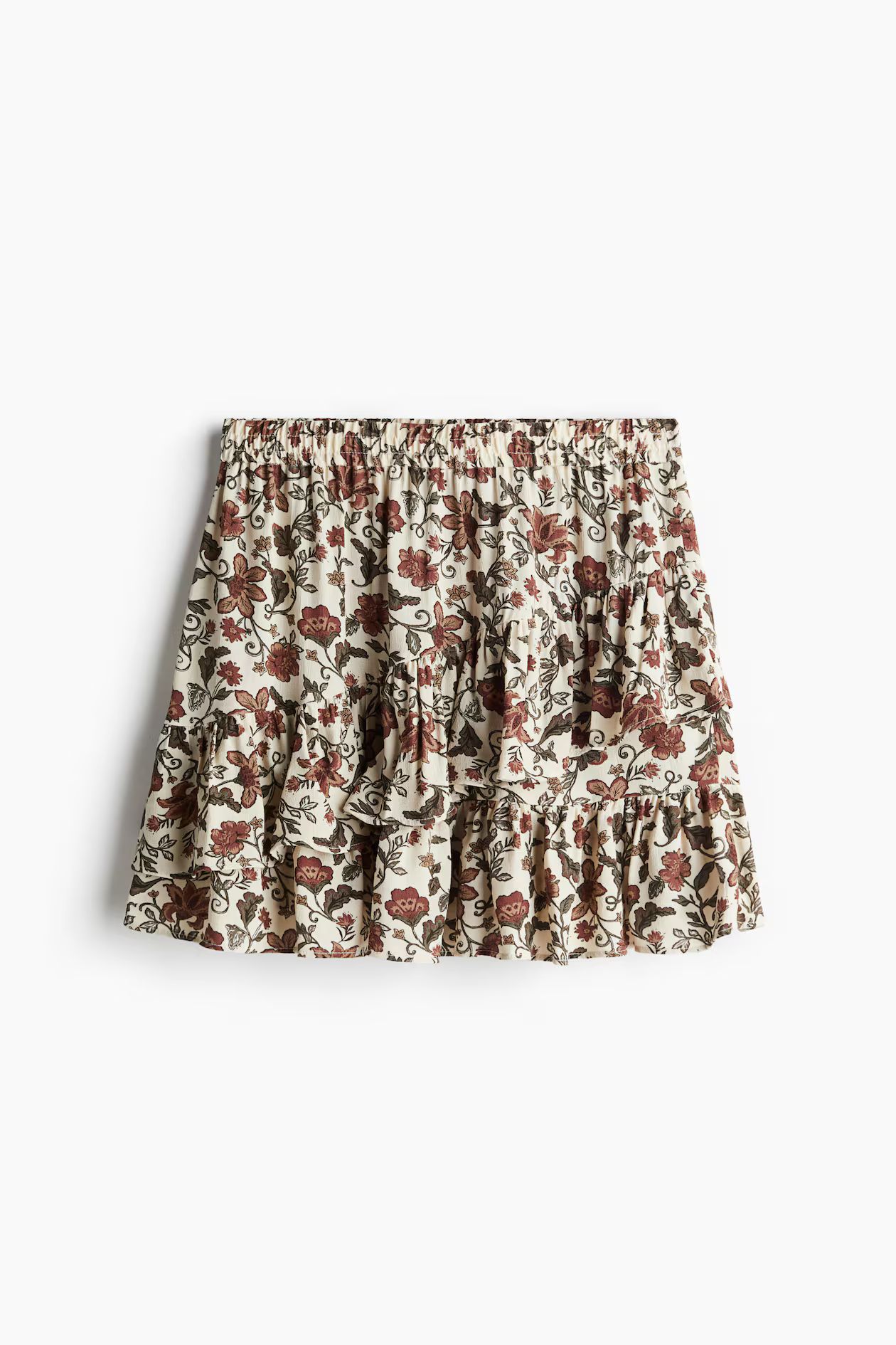 Patterned Mini Skirt - Regular waist - Mini - Cream/Patterned - Ladies | H&M US | H&M (US + CA)