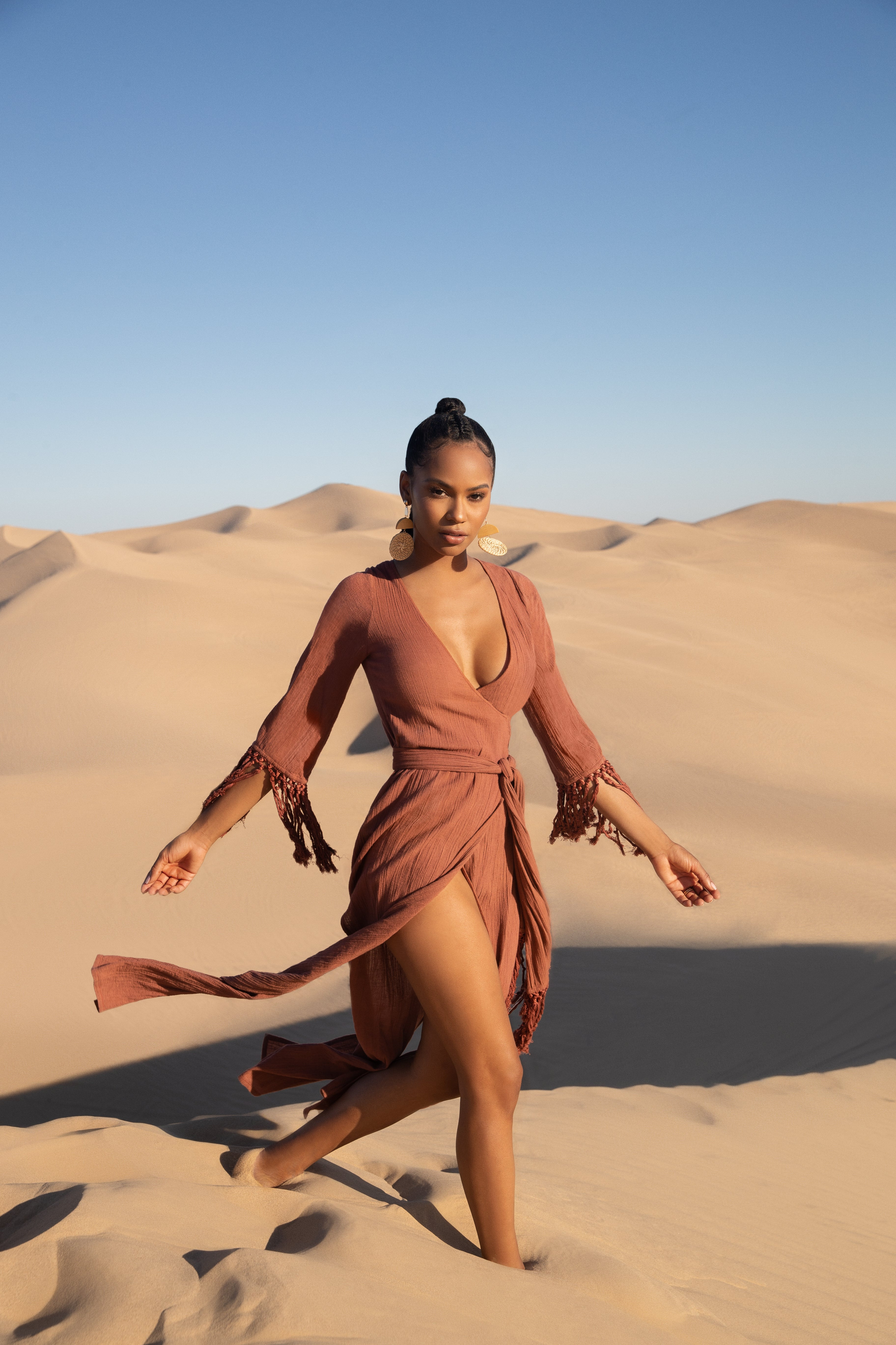 RAI WRAP DRESS - BRICK | Kadimah