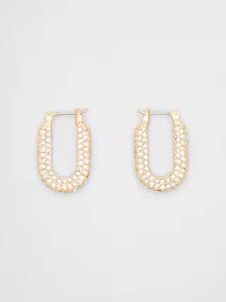 Pave Horseshoe Hoop Earrings | Banana Republic Factory