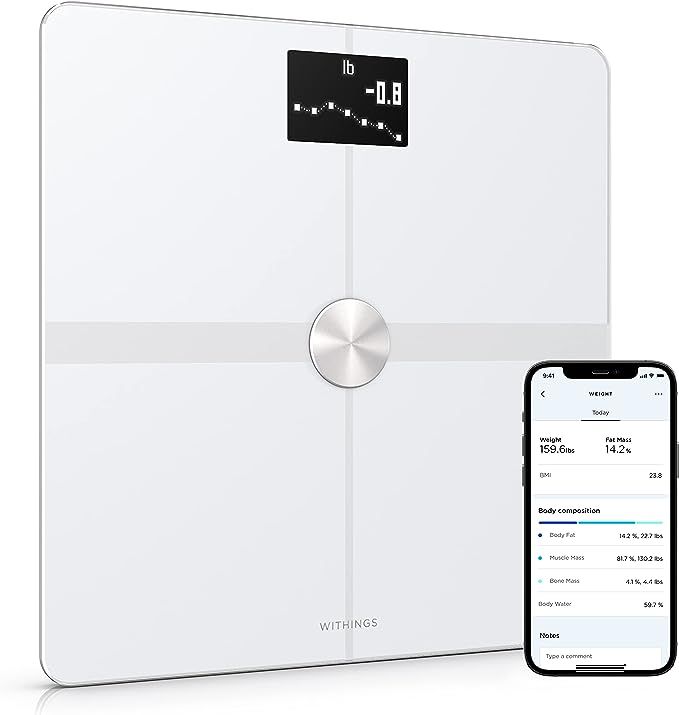 Withings Body+ - Digital Wi-Fi Smart Scale with Automatic Smartphone App Sync, Full Body Composit... | Amazon (US)