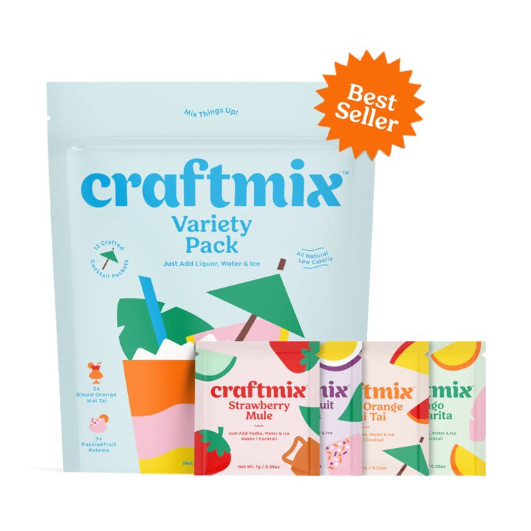 Craftmix Variety Pack Cocktail Mixers, 4 Flavors, 12 Count | Walmart (US)