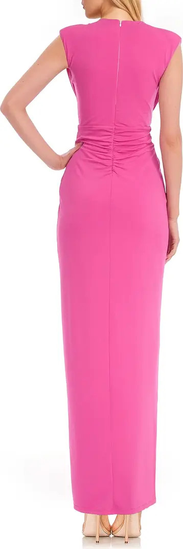 Ruched Plunge Neck Gown | Nordstrom