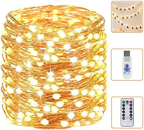 String Lights USB Plug in, 72FT 200 Ultra-Bright Fairy Lights, Remote Control with 8 Scene Modes, Ti | Amazon (US)
