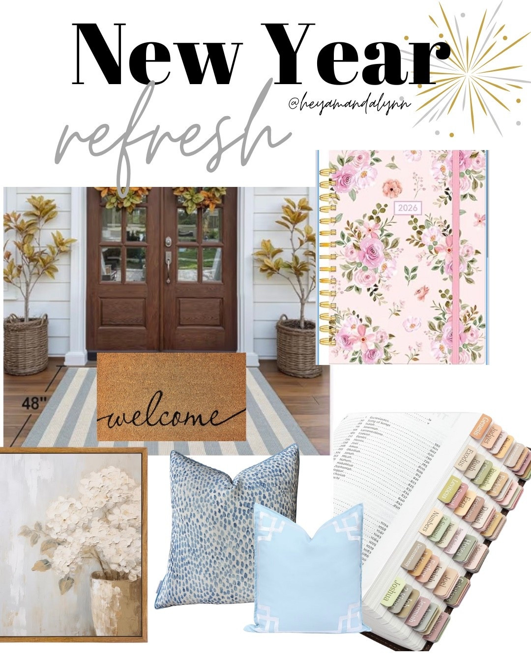 my last #amazon purchase of 2025! 🎉 
refreshing my front porch, got some new bible tabs and my 2026 planner 🤩

#LTKHome