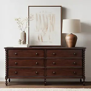 Madison Park Signature Classic Retro Style Dresser with Deep Drawers, Solid Wood Spindle Legs, 70... | Amazon (US)
