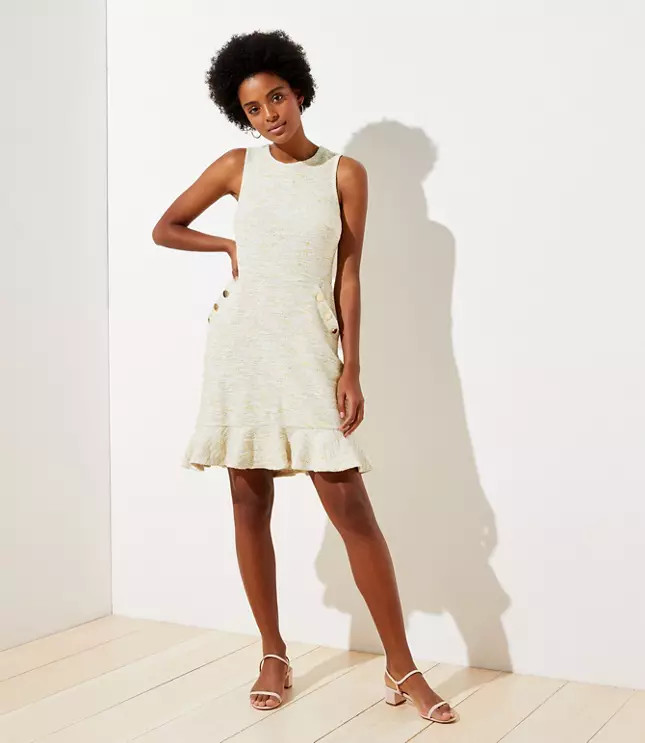 Textured Button Pocket Dress | LOFT