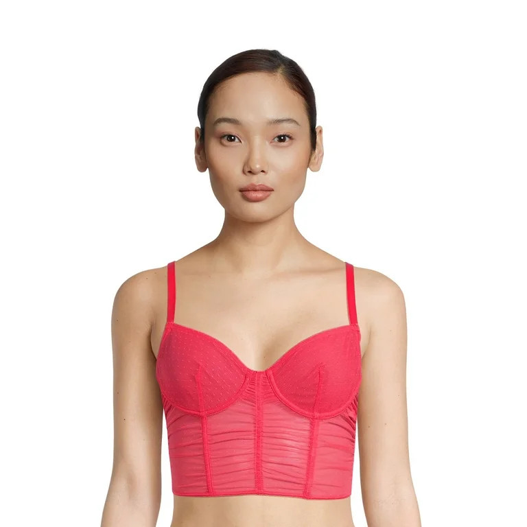 No Boundaries Juniors Ruffle Mesh Bustier | Walmart (US)